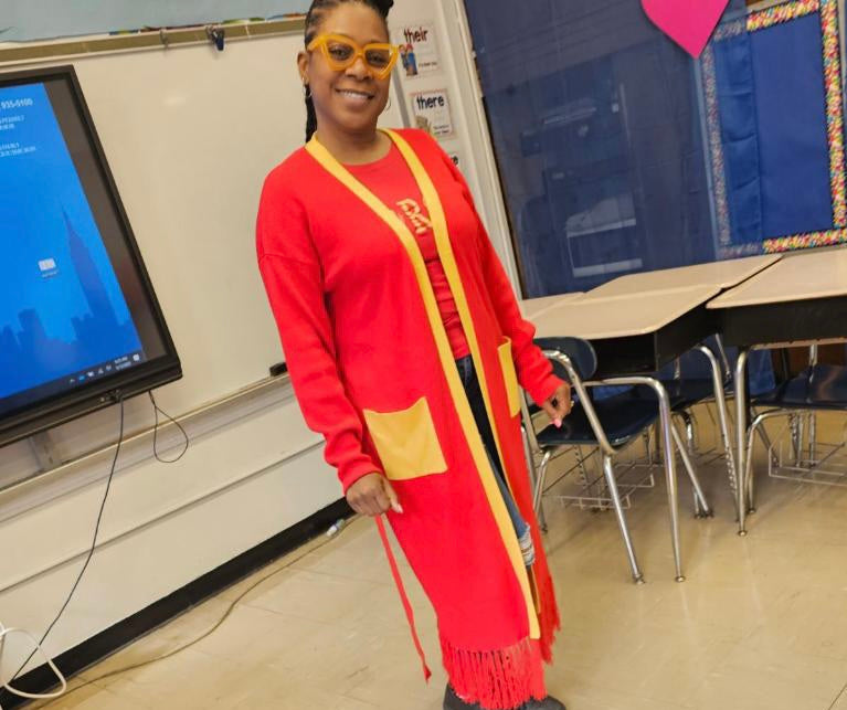 Long Red with Gold Trim and Tassels Duster